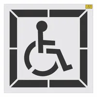 Individual Stencil: Handicap with Border, 30 in Overall Ht, 26 in Overall Wd, 0.125 in Thick (MPN 5301-030)