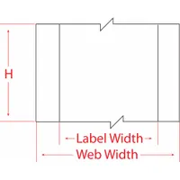 Continuous label roll for thermal transfer printing, 4 inches wide by 300 feet long. Made of metalized polyester with a gray matte finish, rated for outdoor use. Compatible with THT 3-inch core printers. Used for industrial identification such as asset tags, pipe markers, and safety labels