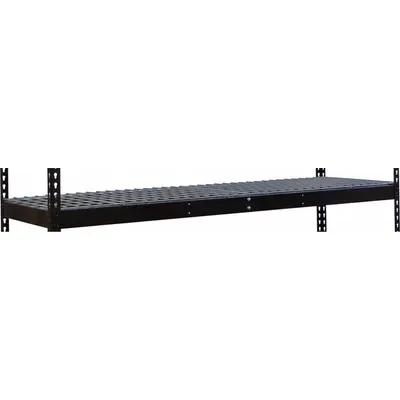 HALLOWELL Shelf: 72 in x 18 in, 1,000 lb Load Capacity, Steel, 4 ga Decking, Black - Wire Decking Shelf Kits for Boltless Shelving