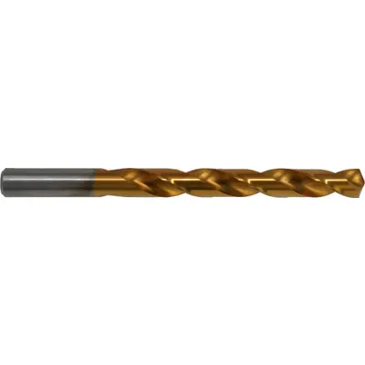 CHICAGO-LATROBE Jobber Length Drill Bit: 15/32", 135° Split Point, TiN-Coated HSS - NAS-Spec High-Speed Steel Jobber-Length Drill Bits for Aerospace