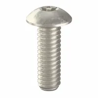 Tamper Resistant Screw: #8-32 Thread Size, 1/2 in Lg, Stainless Steel, Plain, Button, 25 PK (MPN 91060)