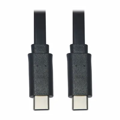 EATON TRIPP LITE Usb Cable: Type C End 1, Type C End 2, Black, 3 ft Lg - Flat USB Cables