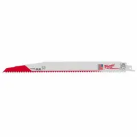 This 25-pack of reciprocating saw blades is designed for cutting nail-embedded wood, making it suitable for demolition and renovation tasks. Each blade has a 12-inch length and 0.06-inch thickness, with 5/8 teeth per inch for aggressive, straight cuts through lumber containing nails or other embedded fasteners
