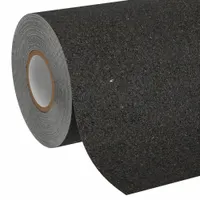 Solid black continuous roll antislip tape with a very coarse 20-grit acrylic surface and 54 mil thickness. Meets MIL specifications for indoor and outdoor use. Suitable for heavy-traffic areas such as industrial floors, ramps, and loading docks to reduce slip hazards