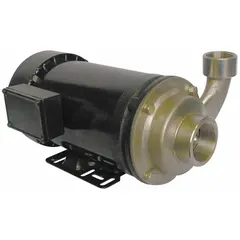 This Dayton centrifugal pump features a 316 stainless steel housing and impeller for chemical resistance. It is powered by a 2 hp, three-phase, 208-230/460V AC motor with a Totally Enclosed Fan Cooled enclosure. Suitable for transferring corrosive fluids in industrial processing, water treatment, and chemical handling applications.