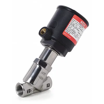 ASCO Angle Body Piston Valve: 2-Way, Normally Closed, 3/4 in Pipe Size, Bronze Body - 2-Way/2-Position, Normally Closed Air-Operated Valves