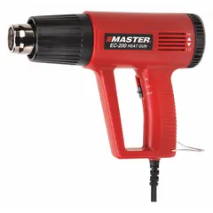 Standard pistol-grip heat gun operating on 120V AC with a 10 A current and two-prong plug. Supplied as a bare tool without accessories. Suitable for shrink-wrapping, paint stripping, thawing pipes, and bending plastics in workshop and maintenance tasks.