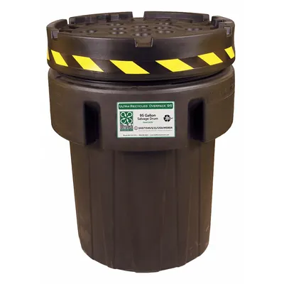 ULTRATECH Overpack Drum: LLDPE, 95 gal, Screw-On Lid, Unlined/No Interior Coating - Nestable Plastic Overpack Drums