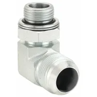 Hydraulic Hose Adapter: 1 in x 27 mm Fitting Size, Male x Male, Metric x JIC, Rigid, 90° Elbow (MPN 9069-1627)