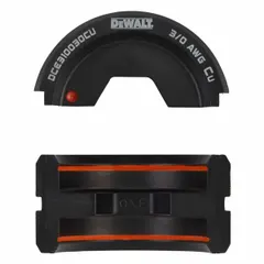 This U-die set is designed for crimping 3/0 AWG copper connectors. It is compatible with the DEWALT DCE310 crimper. Used in electrical wiring applications to create secure connections.