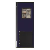 Swinging Door: Polyethylene, 1 Doors, Blue, 3 ft Door Wd, 7 ft Door Ht, Window Included, Textured (MPN 3684R25NAV)