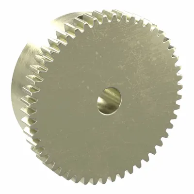 KHK GEARS Spur Gear: Module m 0.5, 50 Teeth, 4 mm Bore Dia, Brass, 20° Pressure Angle - Metric Spur Gears with Standard Hub