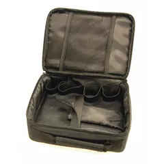 Soft-sided carrying case for transporting and protecting water testing instruments. Overall dimensions: 20 in depth, 14 in width, 4 1/4 in height. Suitable for field use and laboratory transport.