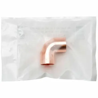 STREAMLINE 3 in CTS x 3 in CTS Cup x Cup No Center Stop Wrot Copper Sweat Elbow - Clean & Bagged Wrot Copper Tube Fittings