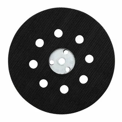 BOSCH Soft Sanding Pad: 5 in Wd, Round, Hook and Loop, Soft, 8 Vacuum Holes - Backing Pads for Power Sanders