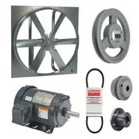 Exhaust Fan with Drive Package: Belt Drive, 30 in Blade, 1 hp, 11,061 cfm, 230/460V AC, 3 ph