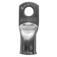 WESTWARD Lug: Crimpable Side Terminal, Crimp/Solder, Copper/Tin, 4/0 ga, Yellow, 3/8 in Stud Size