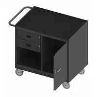 DURHAM MFG Mobile Cabinet Workbench: 36 in x 24 in, Rubber, 1,200 lb Overall Load Capacity, Gray (MPN 3118-RM-95)