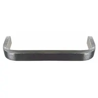 Fixed, non-recessed pull handle made of aluminum with a dull silver finish. Features threaded mounting holes for #8-32 screws and a 0.25 in grip thickness. Suitable for use on machinery cabinets, control panels, and access doors requiring a permanent pull point