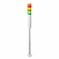PATLITE Tower Light Assembly: 3 Tier, No Sounder Tier, IP65, Amber/Green/Red, Direct Wire (MPN LR4-3M2PJNW-RYG)