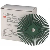 This SCOTCH-BRITE radial bristle disc is designed for deburring, cleaning, and surface finishing on all metals. It features a 3-inch diameter, 50-grit ceramic abrasive, and a TR Quick-Change connection for efficient tool changes. The disc removes burrs, rust, and coatings without damaging the base material, making it suitable for industrial maintenance and fabrication tasks. Supplied in a 40-pack