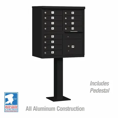 SALSBURY INDUSTRIES Cluster Box Unit: CBU, 13 Doors, Horizontal, 62 in H x 30 1/2 in W x 18 in D - Multi-Unit Mailboxes