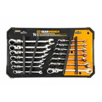 GEARWRENCH Combination Ratcheting Wrench Set: Alloy Steel, Full Polish Chrome, Std, 12-Point Box End (MPN 85141)