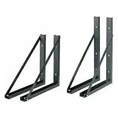 Steel mounting brackets for securing underbody truck boxes. Sold as a pair, each bracket is 24 inches long with a black finish. Includes necessary mounting hardware for installation.