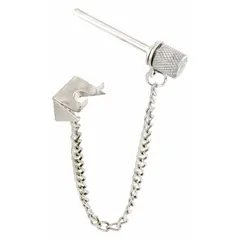 This non-handed pin lock is designed for sliding windows and mounts on the sash. It includes a handle and features a polished silver finish. The overall length is 1 31/32 inches. Suitable for securing sliding windows in residential or light commercial applications.