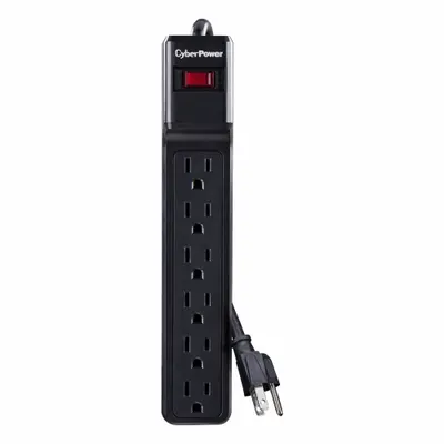 CYBER POWER Outlet Strip: 6 Outlets, 6 ft Cord Lg, 900 J Rated Energy, 15 A Current - General Purpose Surge Protectors