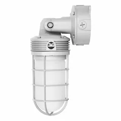 LED compact wall pack for outdoor perimeter, entrance, and pathway lighting. Delivers 1,000 to 2,000 lumens at 20 W with selectable 3000K/4000K/5000K color temperature (4000K as supplied). Operates on 120 to 347V AC. Gray housing, 13 1/4 in overall height.