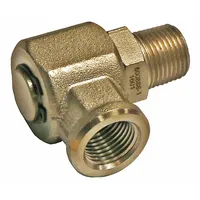 Carbon steel swivel for 80000 series hose reels. Inlet: 1/2 in FNPT; outlet: 1/2 in MNPT. Nitrile seal. Maximum operating pressure: 1,000 psi. Provides rotating connection to prevent hose kinking in industrial fluid handling