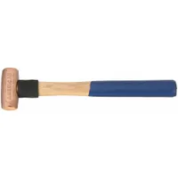 Copper Mallet: Wood Handle, Textured Grip, 1 1/2 lb Head Wt, 1 1/4 in Dia, 3 1/2 in Head Lg (MPN AM15CUWG)