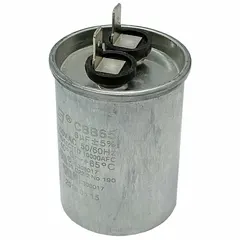 This Dayton capacitor is a replacement component for portable salamander electric heaters. It stores and releases electrical energy to start and run the motor, supporting heater operation in industrial and construction settings.
