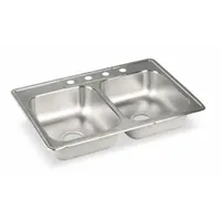 ELKAY Bowl Drop-In Sink: 33 in Overall Lg, 22 in Overall Wd, 7 3/4 in Bowl Dp, 13 1/2 in Bowl Lg (MPN LR33224)