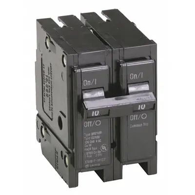 EATON Circuit Breaker: 10 A, 120/240V AC, Single Phase, 10kA at 120/240V AC - BR & BD Series