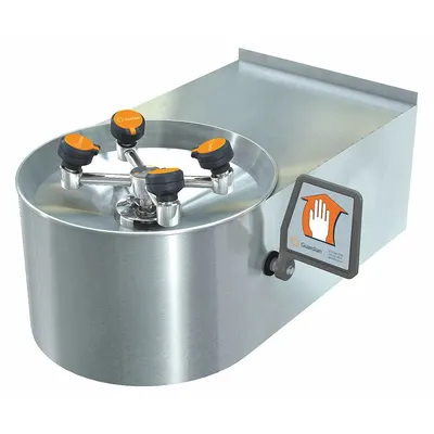 GUARDIAN EQUIPMENT Plumbed Eyewash: Std, Wall Mnt, Eyes and Face Coverage, Uncovered - Wall-Mount Eyewash Stations