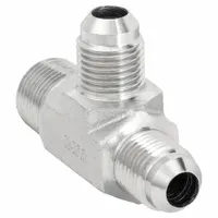 Hydraulic Hose Adapter: 1/4 in x 3/8 in x 3/8 in Fitting Size, Male x Male x Male, NPTF x JIC x JIC (MPN 2028-4-6S)