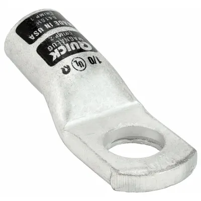 QUICKCABLE Wire Connector: Heavy Wall Lug, Crimp/Lug, Tin Plated Copper, 1/0 ga, Black - Heavy Wall Lugs