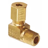 This WEATHERHEAD compression fitting is a standard sleeve brass adapter with a Compression x MNPT configuration. It connects 5/8 in OD tubing to 1/2 in male NPT threads, suitable for joining tubing to threaded ports in fluid systems. Typical applications include pneumatic, hydraulic, and general industrial tubing connections requiring leak-resistant joints