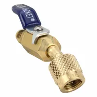 YELLOW JACKET Ball Valve: 8 1/2 in Lg, Input 5/16 in Female SAE, Output 1/4 in Male SAE (MPN 93825)