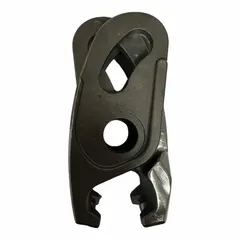 This pair of hairpin jaws is a railroad power tool accessory for extracting spikes from railroad ties. Designed as an attachment for compatible puller tools, it is used in track maintenance and repair operations.