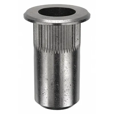 AVK Rivet Nut: M5-0.80 Thread Size, 15.6 mm Overall Lg, 7.5 mm Insert Dia, Round - Twist-Resistant Rivet Nuts