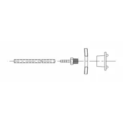 Stainless steel suction fitting accessory for use with a Disconnect Assembly on HPLC waste cans. Provides a corrosion-resistant connection for transferring waste solvents in laboratory chromatography applications.