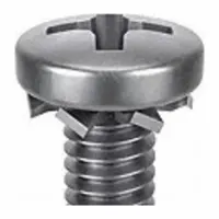 SEMS Screw: External Tooth, M4x0.70 Thread Size, 12 mm Lg, Stainless Steel, Passivated, Pan, 10 PK (MPN 1-MPE-4-12)