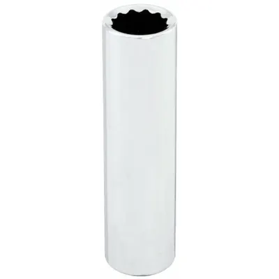 WESTWARD Socket: SAE, 3/8 in Drive Size, 11/32 in Socket Size, 12-Point, Deep, Chrome - 3/8" Drive Hand Sockets