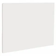 This white polyethylene cutting board measures 18 inches in length and 12 inches in width. It is NSF certified for use in commercial food preparation environments where sanitation is required. The non-porous surface resists bacteria growth and meets health code standards.