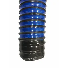 This urethane lavatory duct hose is designed for liquid waste transfer in lavatory systems. It has a 4 1/8 in inner diameter, 12 ft length, and operates in temperatures from -60° to 180° F.