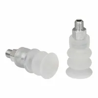 SCHMALZ Vacuum Pad Assembly: Multi-Bellows, 2.5 Folds, M5 Vacuum Port, 15.5 mm Pad Dia, Clear, 55 A (MPN 10.01.06.00039)