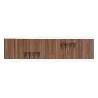 Headless, smooth steel pin nail with glue coating and chisel point. Shank diameter 0.026 in, overall length 5/8 in. Used in trim, molding, and cabinet work where a nearly invisible fastener is required